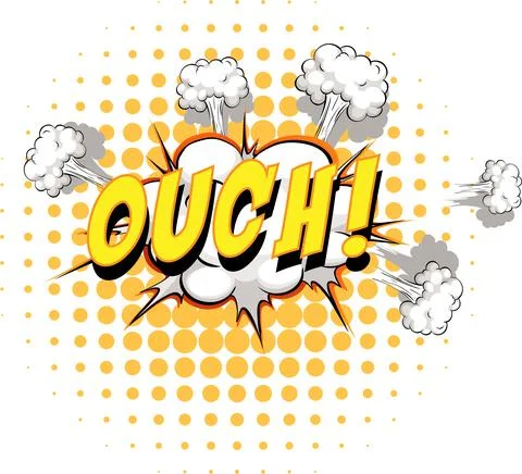 Comic speech bubble with ouch text Stock Illustration