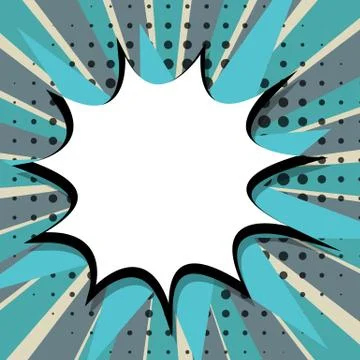 Comic speech bubble Pop Art blue back Stock Illustration