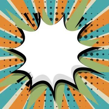 Comic speech bubble Pop Art blue back Stock Illustration