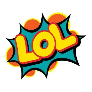 Comic Speech Bubble in Pop Art Style with Expressions LOL 스톡 일러스트