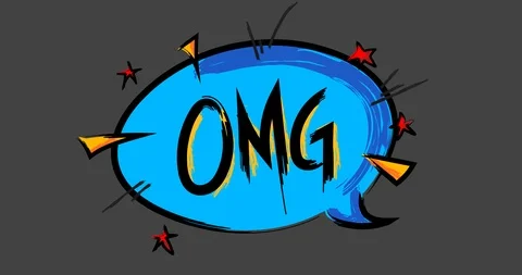 Comic Speech Bubble with popping OMG in Sketch Style Stock Footage 107306674