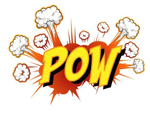 Comic speech bubble with pow text Illustrazione stock