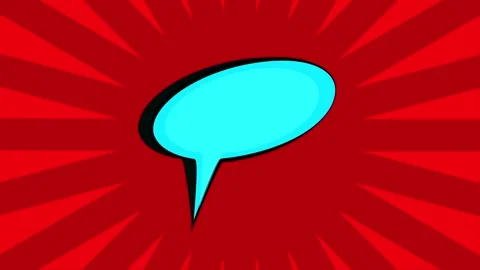 Comic speech bubble with red sunburst background for graphic design Vídeo Stock 346847609