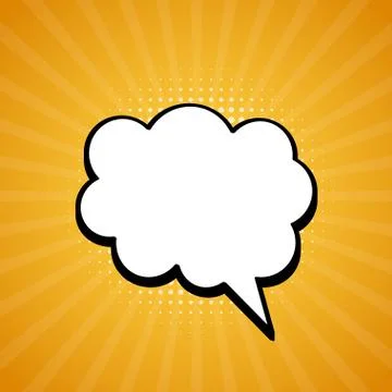Comic speech bubble. Retro burst background in pop style. Vector stock illust Stock Illustration