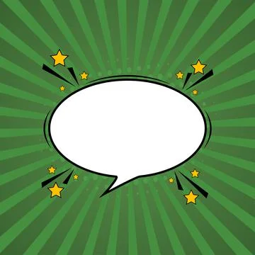 Comic speech bubble. Retro burst background in pop style. Retro background. V Stock Illustration