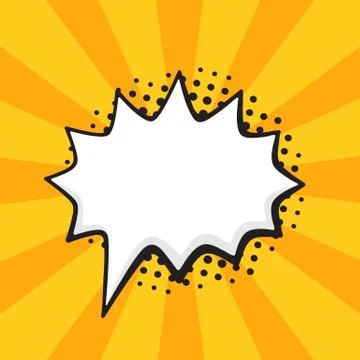 Comic speech bubble of scream rounded barbed shape Stock Illustration