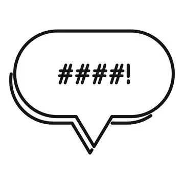 Comic speech bubble showing hashtags expressing censored swearing Stock Illustration