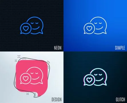 Comic speech bubble with Smile line icon. 스톡 일러스트