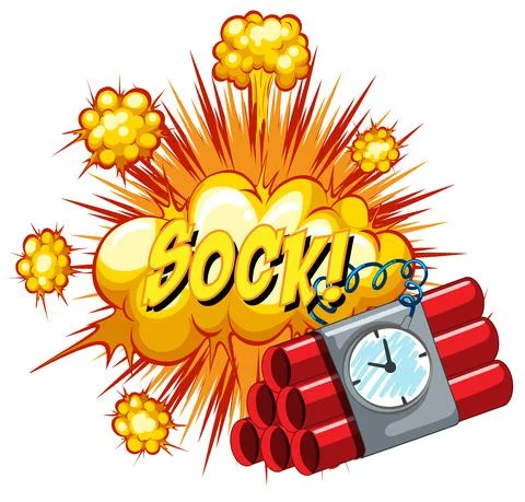 Comic speech bubble with sock text Illustrazione stock