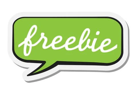 Comic speech bubble sticker with word freebie Stock Illustration