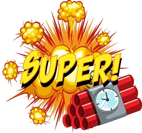 Comic speech bubble with super text Stock Illustration