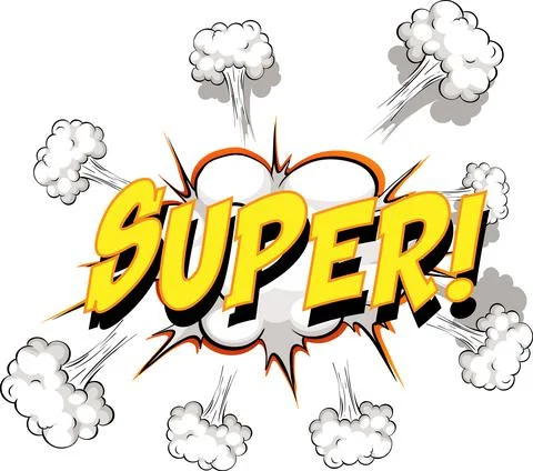 Comic speech bubble with super text Stock Illustration