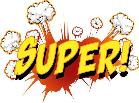 Comic speech bubble with super text Stock Illustration