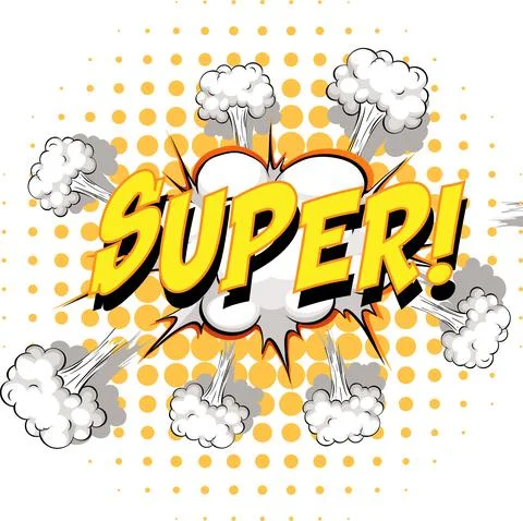 Comic speech bubble with super text Stock Illustration
