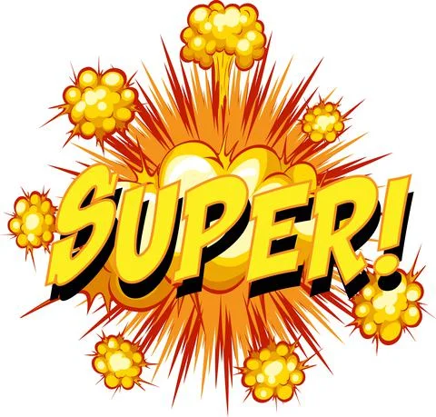 Comic speech bubble with super text Stock Illustration