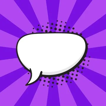 Comic speech bubble of talk crooked oval shape Stock Illustration