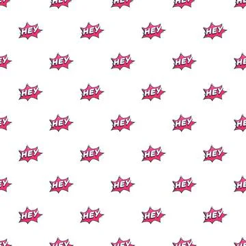 Comic speech bubble text hey cartoon pattern Illustrazione stock