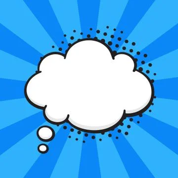 Comic speech bubble of thoughts cloud shape Stock Illustration