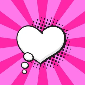 Comic speech bubble of thoughts heart shape Stock Illustration
