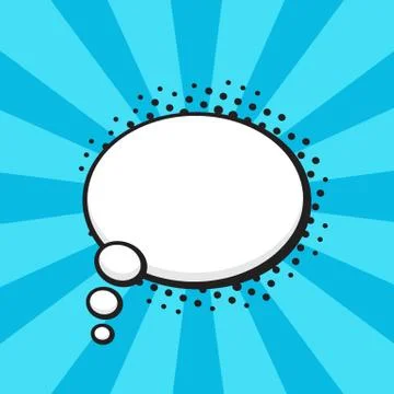 Comic speech bubble of thoughts oval shape Stock Illustration
