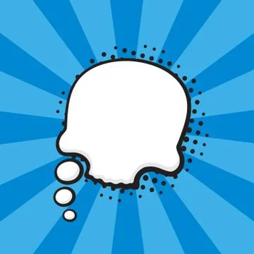 Comic speech bubble of thoughts skull shape Stock Illustration