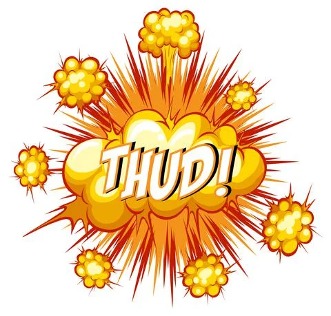 Comic speech bubble with thud text Stock Illustration