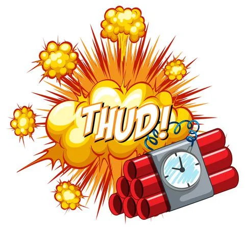 Comic speech bubble with thud text Stock Illustration