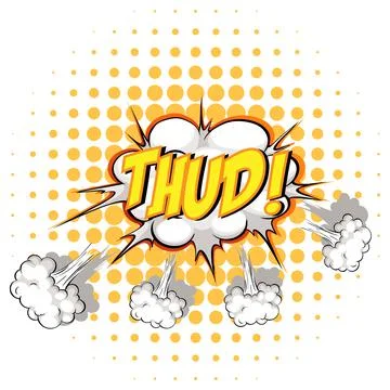 Comic speech bubble with thud text Stock Illustration