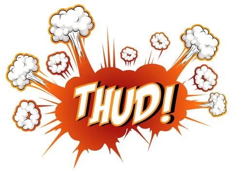 Comic speech bubble with thud text Stock Illustration