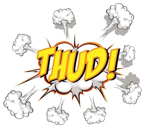 Comic speech bubble with thud text Stock Illustration