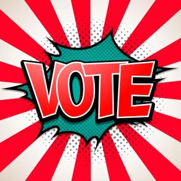 Comic Speech Bubble, Vote, Vector illustration Stock Illustration