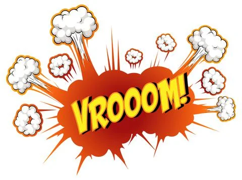 Comic speech bubble with vroom text Illustrazione stock