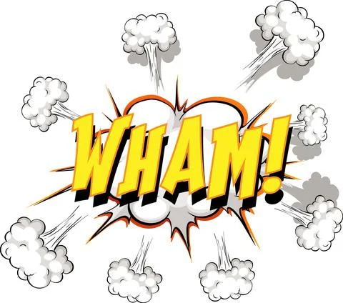 Comic speech bubble with wham text Stock Illustration