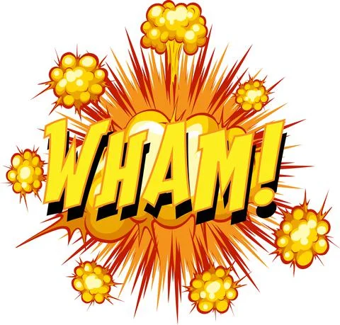 Comic speech bubble with wham text Stock Illustration