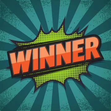 Comic Speech Bubble, Winner, Vector illustration Illustrazione stock