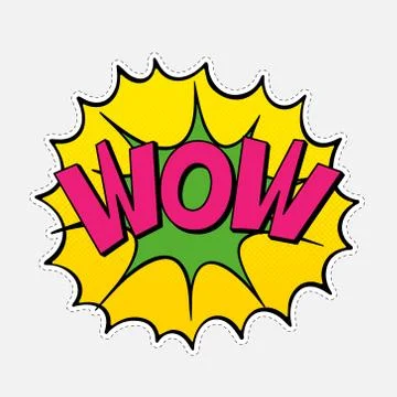 Comic speech bubble with word Wow. Sound blast Stock Illustration