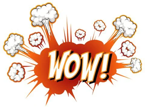 Comic speech bubble with wow text Stock Illustration