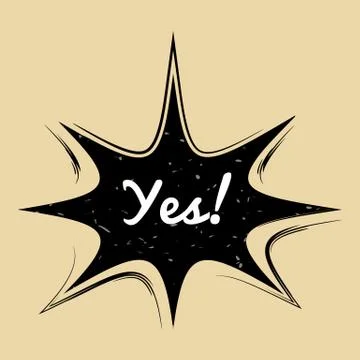 Comic speech bubble Yes in pop art style. Creative comics book, retro, vintage Stock-Illustration