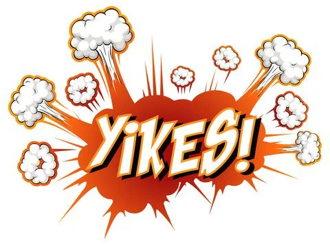 Comic speech bubble with yikes text Stock Illustration