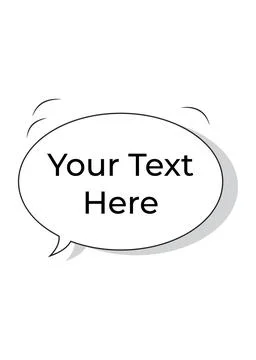 Comic Speech Bubble with Your Text Here Template Ilustração Stock
