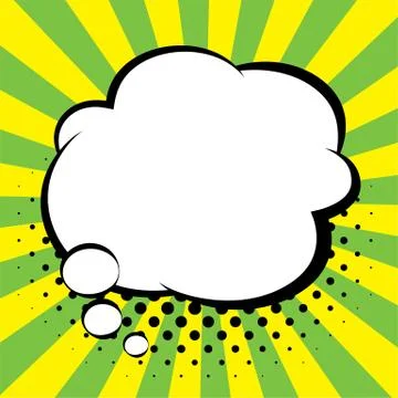 Comic speech bubbles on colorful background and halftone shadows. Stock Illustration