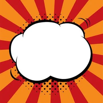 Comic speech bubbles on colorful background and halftone shadows. Stock Illustration