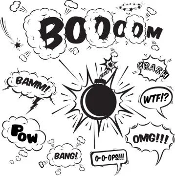 Comic speech bubbles design elements collection Stock Illustration