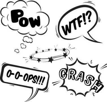 Comic speech bubbles design elements collection イラスト素材