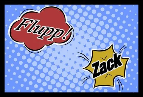 Comic speech bubbles with flupp and zack using as background Stock-Illustration