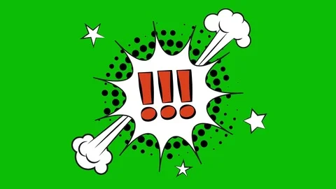 Comic speech bubbles with halftone shadows on green background. Video stock 80239850