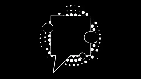 Comic speech bubbles with halftone shadows on black background. Comics style fun Video stock 80279974