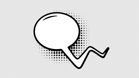 Comic speech bubbles with halftone shadows in pop art style graphic animation Stock Footage 296284725