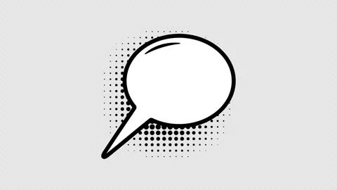 Comic speech bubbles with halftone shadows in pop art style graphic animation Stock Footage 296285098