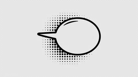 Comic speech bubbles with halftone shadows in pop art style graphic animation Stock Footage 296285119
